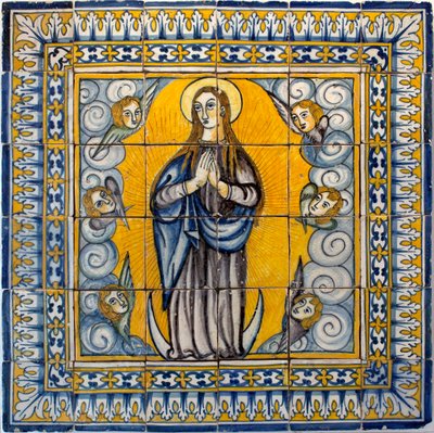 Vår Frue av unnfangelsen - Azulejos de Lisboa (Portugal) 1650-1675 (Vår Frue av unnfangelsen, Tile, Lisboa av Portuguese School