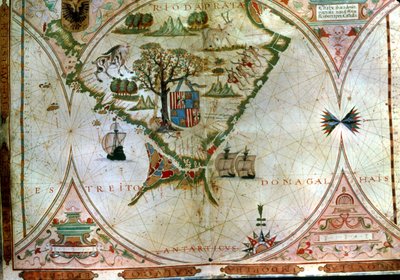 Magellanstredet (vellum) av Portuguese School