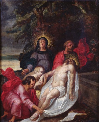 The Entombment of Christ, 1699 (olje på kobber) av Portuguese School