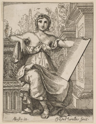Sittende kvinne som holder et nettbrett, sent på 1600-tallet, midten av 1700-tallet. av Possibly by Jean Antoine de Maroulles