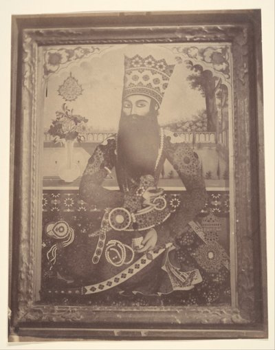 [Fath-Ali Shah, maleri som en gang tilhørte Hmah [] Saula, kongens onkel.], 1840-60-tallet. av Possibly by Luigi Pesce.