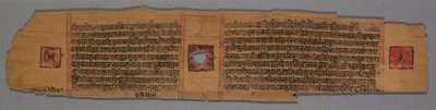 Blad fra et Jain-manuskript: Shalibhadra: Jain Monk Teaching with a Manuscript Page..., 1279. av Pradyumnasuri
