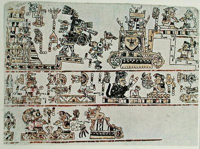 Faksimilekopi av Codex Bodley, detalj, ca. 1521 (vellum) av Pre Columbian Pre Columbian
