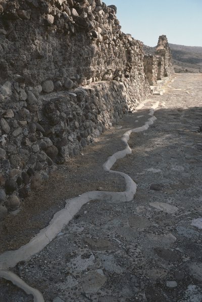 Rester av bymurene, sen post-klassisk periode av Pre Columbian