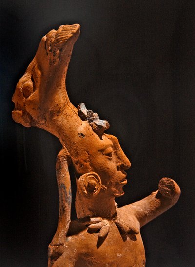 Detalj av en ballspiller, Jaina Culture (keramikk) av Pre Columbian Pre Columbian
