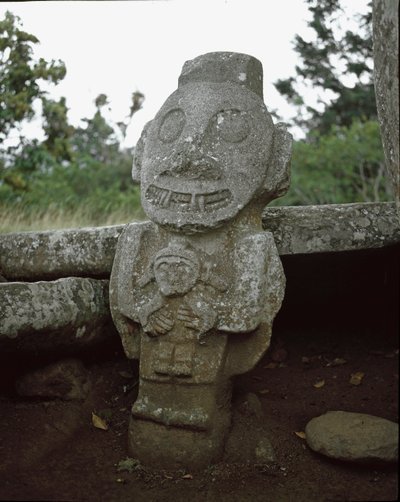 Megalittisk skulptur av fruktbarhetsgudinnen av Pre Columbian Pre Columbian