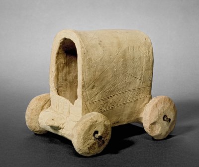 Modell av en overbygd vogn, sies å være fra Hammam nær Carchemish (Jerablus) Syria, ca. 2400-2300 f.Kr. (terrakotta) av Prehistoric