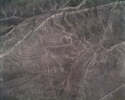 Luftfoto av en apefigur, Nazca Lines (fotografi av Prehistoric Prehistoric