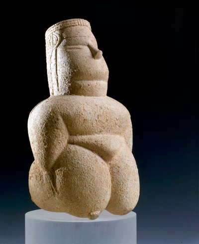 Kvinnelig guddommelighet, kaolinittstatuett, fra Cuccuru S