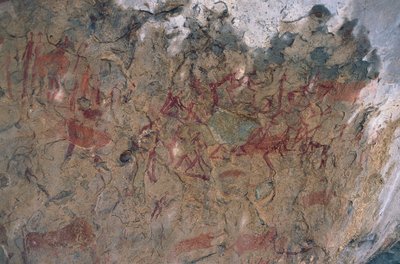 Menneske- og dyrefigurer (hulemaleri) av Prehistoric Prehistoric