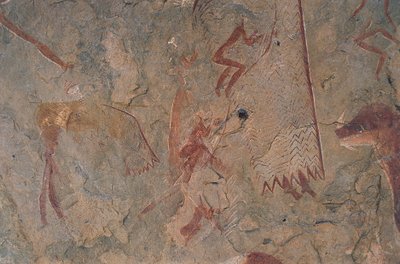 Menneske- og dyrefigurer (hulemaleri) av Prehistoric Prehistoric