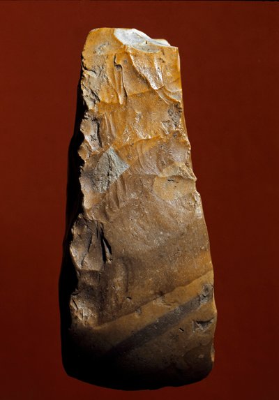 Prehistoire: chopper type verktøy for litisk fremstilling av Kjokkenmoddinger, danmark. Paleolittisk. Verone, Museo Civico di Storia Naturale, Italia av Prehistoric Prehistoric