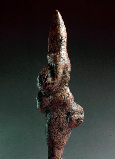 Forhistorie: Venus de Savignano, antropomorf litisk skulptur funnet i 1925 i Savignano sul Panaro. Øvre paleolitikum, steinalder Høyde: 22 cm. Luigi Pigorini nasjonalmuseum for forhistorie og etnografi (museet for forhistorie og etnografi), Roma, Italia. av Prehistoric Prehistoric