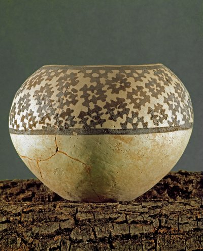 Forhistorie: leirvase med geometriske dekorasjoner av Anau-type fra stedet til Gheoksjur (Sør-Turkmenistan). 4000-3500 f.Kr. Eneolitikum, kobberalder. St. Petersburg, Hermitage Museum, Russland av Prehistoric Prehistoric