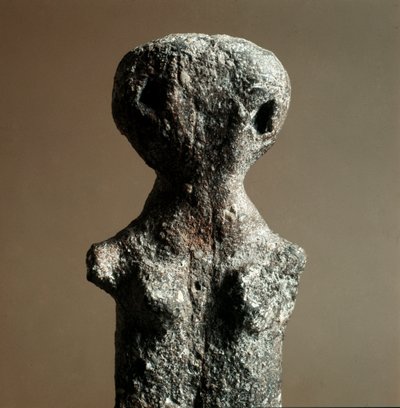 Forhistorie: feminint terrakotta-idol fra Necropolis av Arene Candide (Finale Liguria), Liguria. Mellomneolitikum, steinalder. Genes, ligurisk arkeologisk museum av Prehistoric Prehistoric