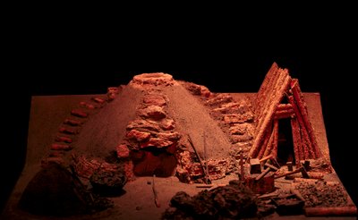 Forhistorie: rekonstituering av en jernaldersmie. Saint Germain en Laye, Antikvitetsmuseet av Prehistoric Prehistoric