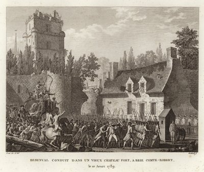 Baron de Besenval de Brunstatt brakt til Grand Chatelet i Paris av Prieur