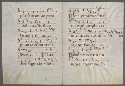 Bifolium from an Antiphonary: Music, ca. 1320-1340. av Primo Miniatore di San Domenico