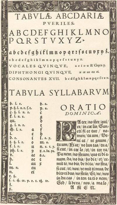 Alfabet for en Primer av Probably German 16th Century