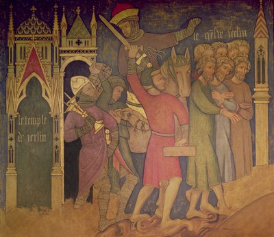 The Captivity of the Jews, rekonstruksjon av en vegg et maleri opprinnelig i Painted Chamber of the Palace of Westminster av Professor Ernest Tristram