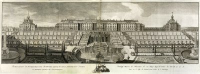 Utsikt over det store palasset i Peterhof, 1761 av Prokofy Artemyevich Artemyev