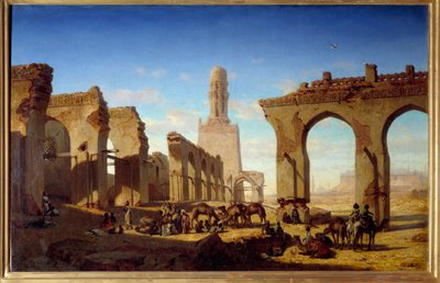Ruinene av moskeen til kalifen Al Hakim i Kairo Maleri av Prosper Marilhat (1811-1847) 1800-tallet Søn. 0,84x1,3 m av Prosper Georges Antoine Marilhat
