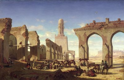 Ruinene av moskeen til kalifen El Haken, Kairo, ca. 1840 av Prosper Georges Antoine Marilhat