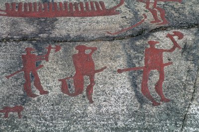 Jaktscene (fjellmaleri) av Protohistoric