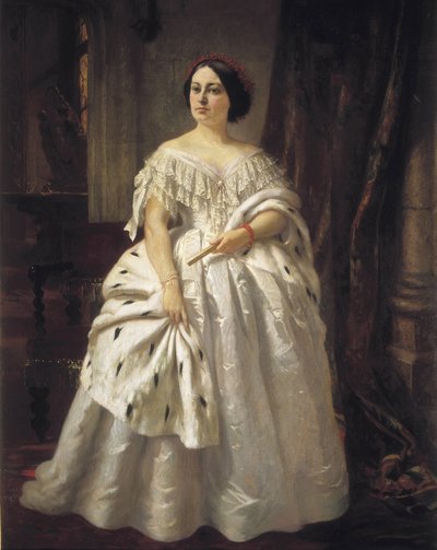 LAMADRID, Teodora (1821-1886). Spansk skuespillerinne (olje på lerret) av Prudent Louis Leray