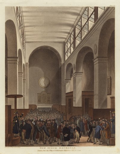 Ny børs av Pugin and Rowlandson
