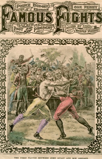 Det første slaget mellom John Gully og Bob Gregson, 1807 sent på 1800- eller begynnelsen av 1900-tallet. av Pugnis