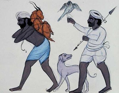 Jegere, ca. 1890 (akvarell på papir) av Punjabi School