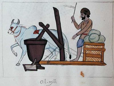 Oljemølle, ca. 1890 (akvarell på papir) av Punjabi School