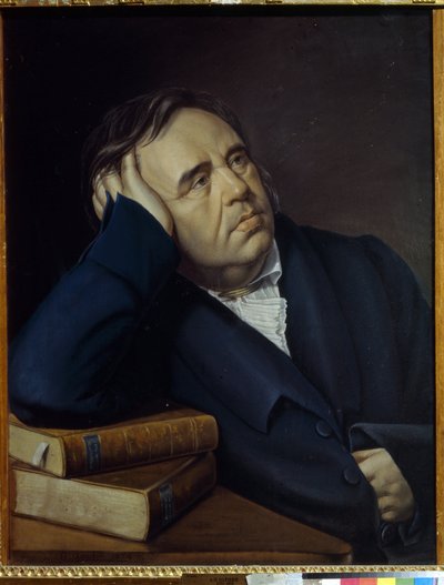 Portrett av fabulisten Ivan A. Krylov (1769-1844) (portrett av fabulisten IA Krylov). Verk av Pyotr Alexeevich Olenin (1828-1855), pastell på papir av Pyotr Alexeevich Olenin