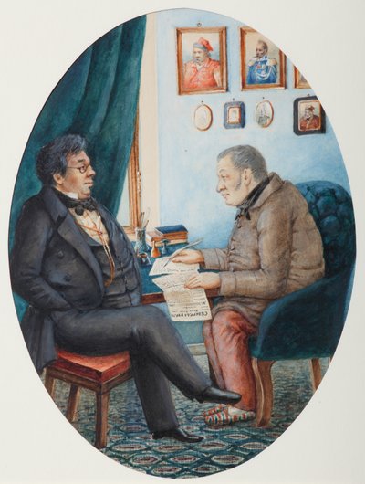 Faddey Venediktovich Bulgarin og Nikolay Ivanovich Grech, 1849 av Pyotr Andreyevich Karatygin