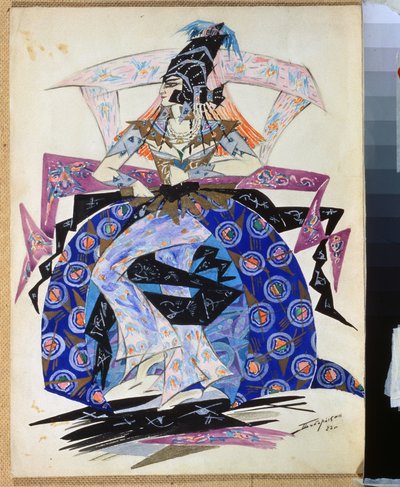 Kostymedesign for balletten "Petrushka" av Igor Stravinsky (1882-1971) (Kostumedesign for balletten Petrusjka av I.Stravinsky). Tegning av Pyotr Boborykin (Pyotr Boborykin) (1836-1921). Akvarell og blyant på papir, 35,6 x 26,5 cm av Pyotr Boborykin