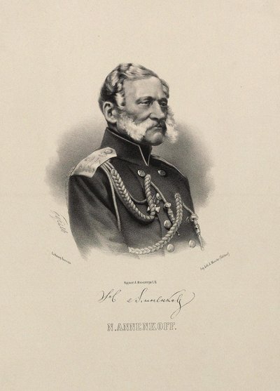 Portrett av general Nikolai Nikolayevich Annenkov 1799-1865. av Pyotr Fyodorovich Borel