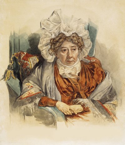 Portrett av Natalia Kirillovna Zagryazyskaya født Razumovskaya 1747-1837, 1821 av Pyotr Fyodorovich Sokolov