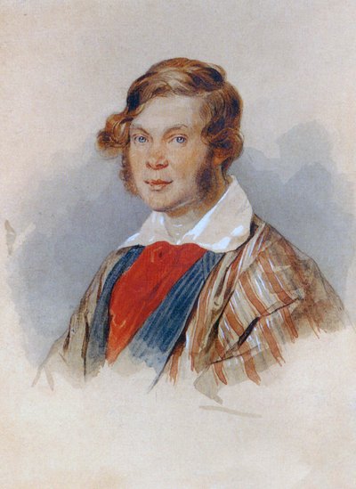 Portrett av poeten prins Pyotr A. Vyazemsky 1792-1878, 1830-årene av Pyotr Fyodorovich Sokolov