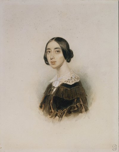 Portrett av sangeren og komponisten Michelle Pauline Viardot-García 1821-1910, 1843-1845 av Pyotr Fyodorovich Sokolov