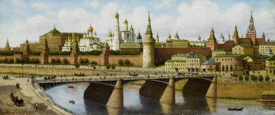 Utsikt over Kreml fra Moskvoretsky-broen av Pjotr ​​​​Petrowitsch Wereschtschagin