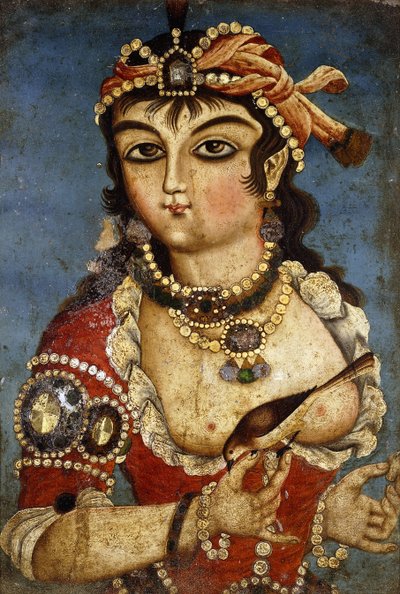 En kurtisane, ca. 1830 av Qajar School