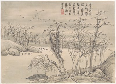 Vinterlandskap og blomster. av Qian Weicheng