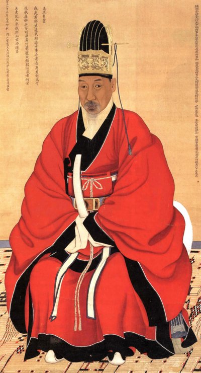 Portrett av Chae Jegong (1720–1799), lærd, poet og øverste statsråd under kong Jeongjos regjeringstid (1776–1800) av Qing Dynasty Chinese School