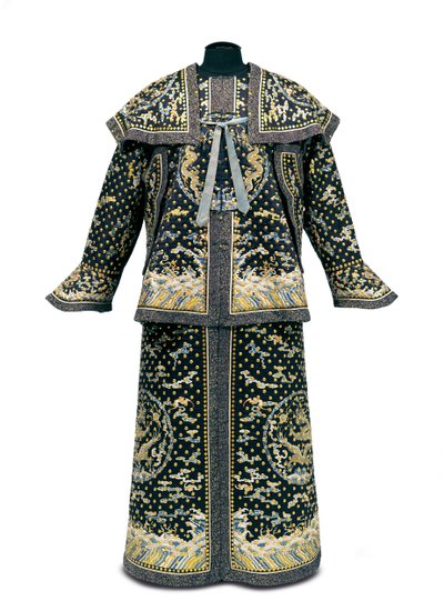 Sjeldne keiserlige vaktmanns seremonielle uniform, Qianlong / Jiaqing-perioden (1736-1820) (silkesateng) (se også 992766-7) av Qing Dynasty Chinese School