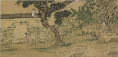 Scener fra The Story of the Western Wing, 1700-1900-tallet av Qing Dynasty Chinese School