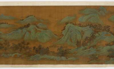 Springtime Mountains, 1644-1911 (blekk og farge på silke) av Qing Dynasty Chinese School