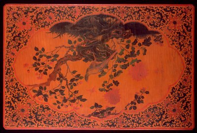 Bordplate, Kangxi-perioden (1662-1722) (lakkert tre og hampduk) (se også 272135) av Qing Dynasty Chinese School