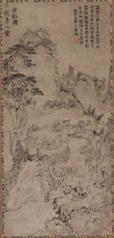 Thunder Creek (blekk på grått papir) av Qing Dynasty Chinese School