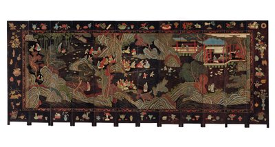 Tolvdelt koromandelskjerm, 1700-tallet av Qing Dynasty Chinese School